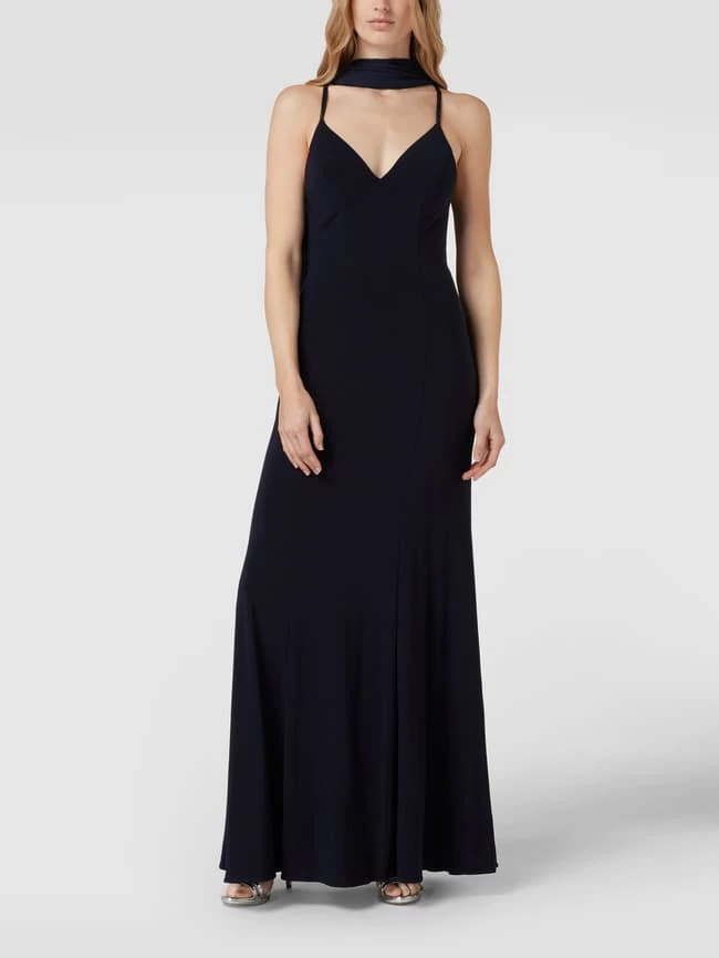 Luxuar Abendkleid Mit Zierbesatz - Dunkelblau 1 Luxuar Abendkleid Mit Zierbesatz - Dunkelblau