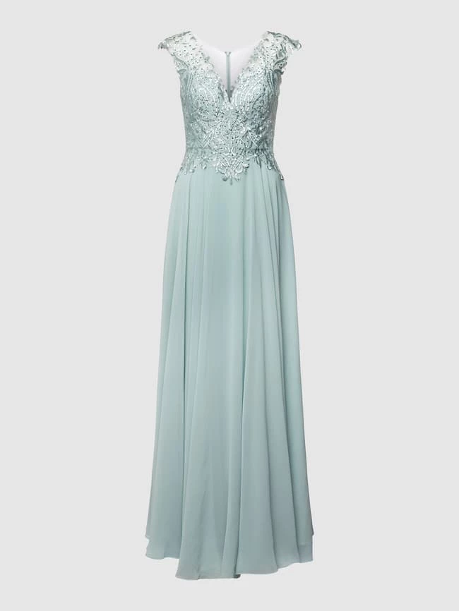 Luxuar Abendkleid In Maxilänge Mit Floraler Stickerei - Mint 2 Luxuar Abendkleid In Maxilänge Mit Floraler Stickerei - Mint – Bild 2