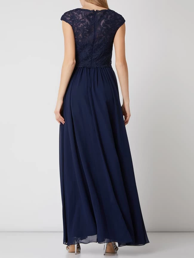 Luxuar Abendkleid Mit Zierborten Und Ziersteine - Dunkelblau 4 Luxuar Abendkleid Mit Zierborten Und Ziersteine - Dunkelblau – Bild 4