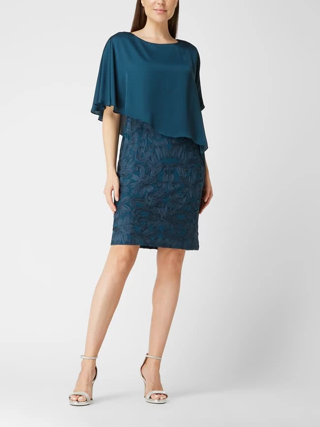 Christian Berg Cocktail Cocktailkleid Aus Mesh Und Satin - Bottle Meliert 1 Christian Berg Cocktail Cocktailkleid Aus Mesh Und Satin - Bottle Meliert