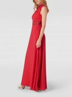 V.M. Abendkleid Mit Häkelspitze - Koralle