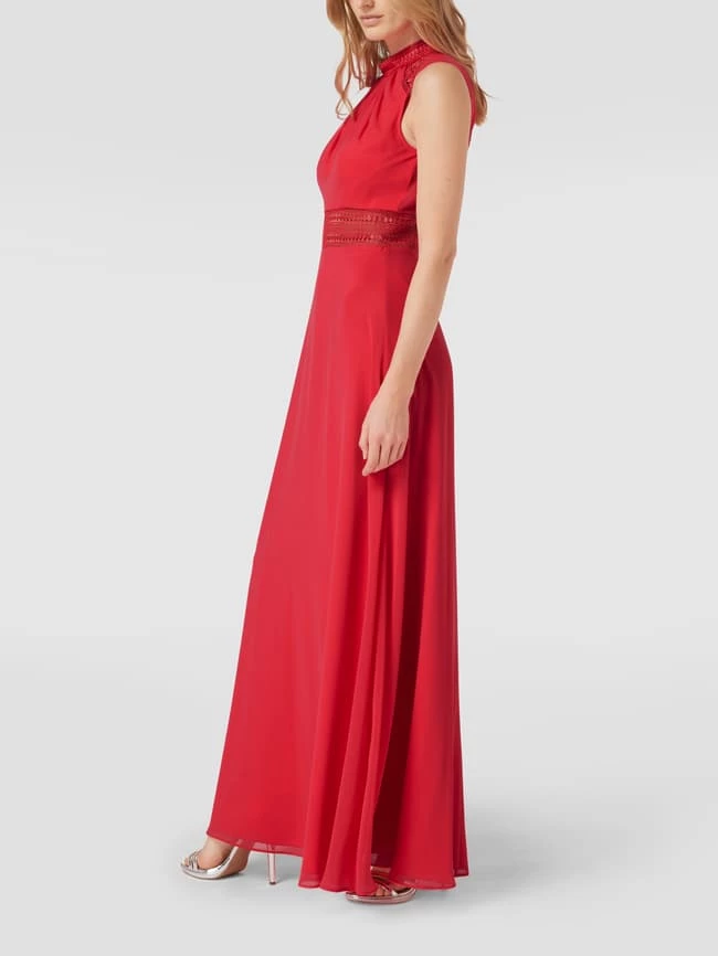 V.M. Abendkleid Mit Häkelspitze - Koralle 1 V.M. Abendkleid Mit Häkelspitze - Koralle