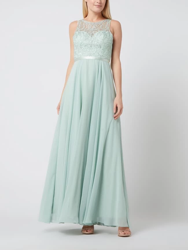 Luxuar Abendkleid Mit Zierbesatz - Hellgrün 1 Luxuar Abendkleid Mit Zierbesatz - Hellgrün
