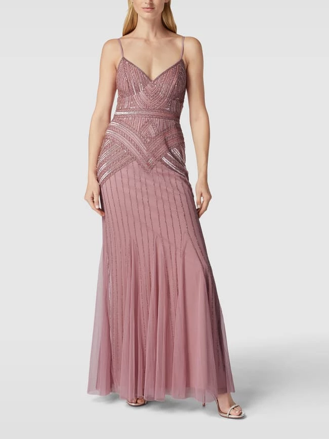 LACE & BEADS Abendkleid Mit Zierbesatz - Altrosa 1 LACE & BEADS Abendkleid Mit Zierbesatz - Altrosa
