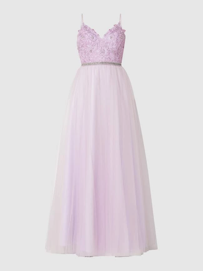 Mascara Abendkleid Mit Floralen Stickereien - Flieder 2 Mascara Abendkleid Mit Floralen Stickereien - Flieder – Bild 2
