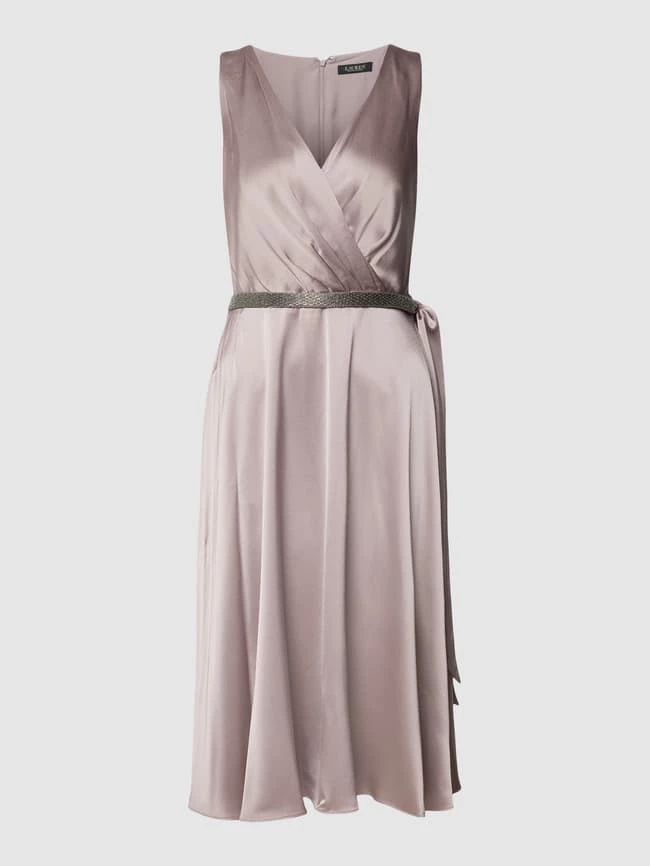 Lauren Ralph Lauren Knielanges Cocktailkleid Mit Taillengurt - Flieder 1 Lauren Ralph Lauren Knielanges Cocktailkleid Mit Taillengurt - Flieder