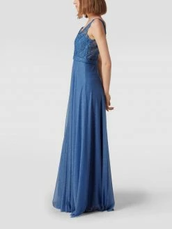 TROYDEN COLLECTION Abendkleid Mit Floralen Stickereien - Hellblau