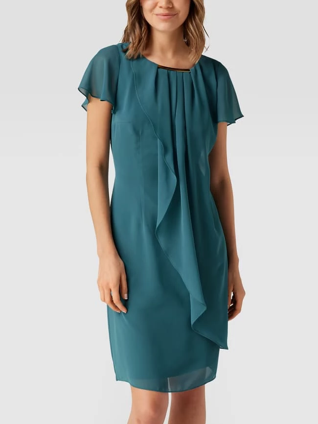 Swing Cocktailkleid Mit Volants - Petrol 4 Swing Cocktailkleid Mit Volants - Petrol – Bild 4