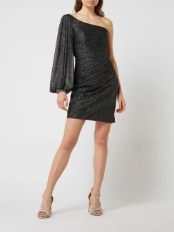 Luxuar One-Shoulder-Cocktailkleid Mit Glitter-Effekt - Schwarz