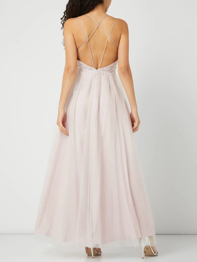 Laona Abendkleid Aus Tüll Mit Spaghettiträgern - Hellrosa 4 Laona Abendkleid Aus Tüll Mit Spaghettiträgern - Hellrosa – Bild 4