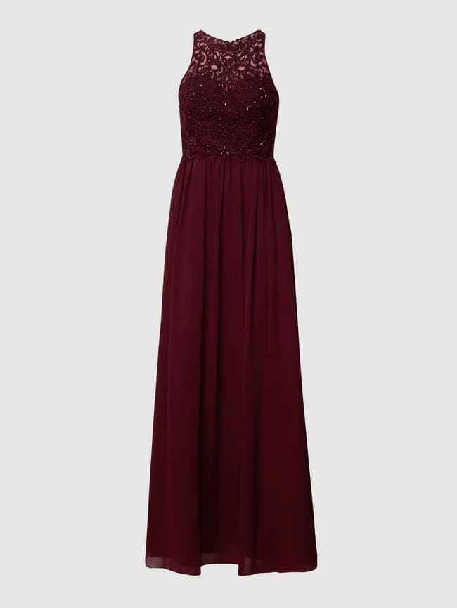 Laona Abendkleid Mit Floralen Stickereien Und Zierbesatz - Bordeaux Rot 2 Laona Abendkleid Mit Floralen Stickereien Und Zierbesatz - Bordeaux Rot – Bild 2