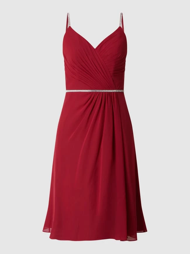 Luxuar Cocktailkleid Mit Strasssteinbesatz - Dunkelrot 2 Luxuar Cocktailkleid Mit Strasssteinbesatz - Dunkelrot – Bild 2