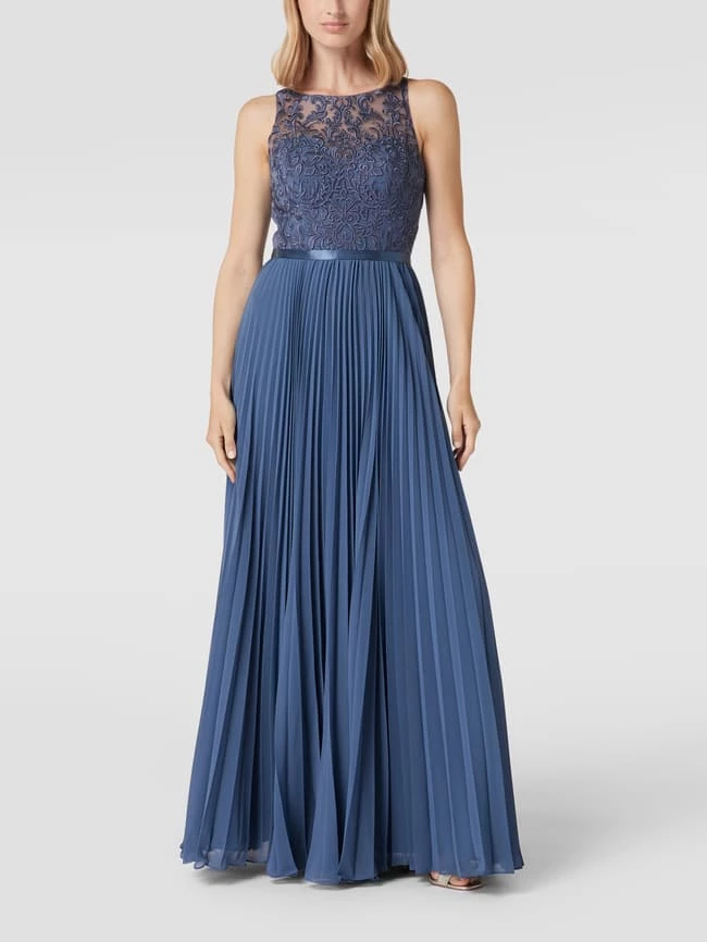 Luxuar Abendkleid In Maxilänge Mit Floraler Spitze - Blau 4 Luxuar Abendkleid In Maxilänge Mit Floraler Spitze - Blau – Bild 4