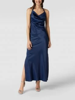 Paradi Abendkleid Mit Wasserfall-Ausschnitt - Dunkelblau