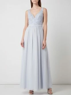 Unique Abendkleid Aus Chiffon Mit Zierperlen - Hellblau