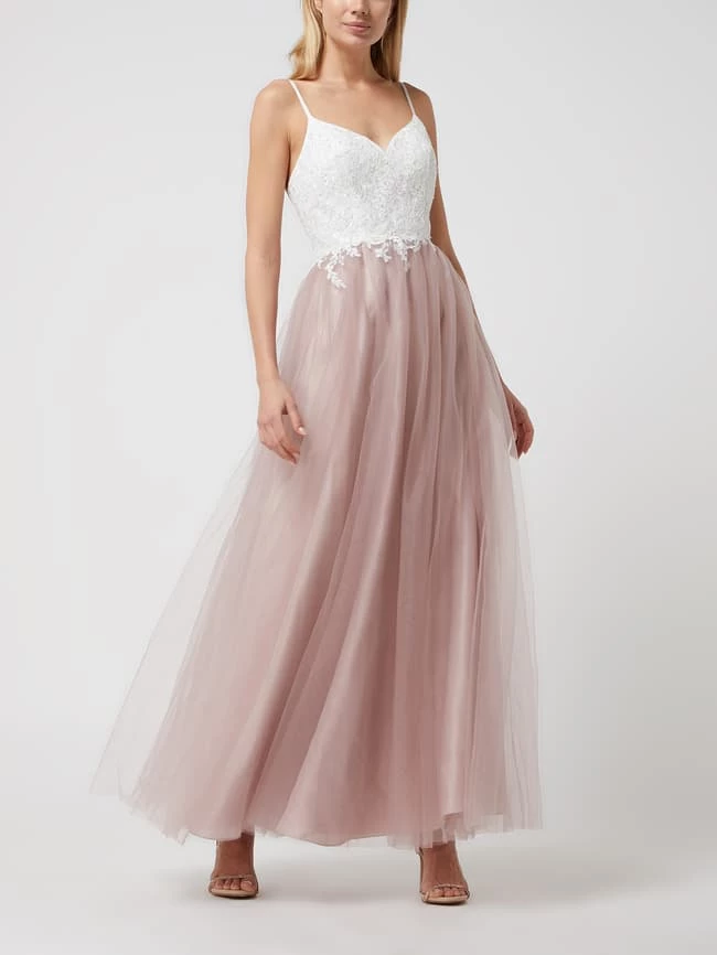 Luxuar Abendkleid Aus Spitze Und Tüll - Rosé 1 Luxuar Abendkleid Aus Spitze Und Tüll - Rosé