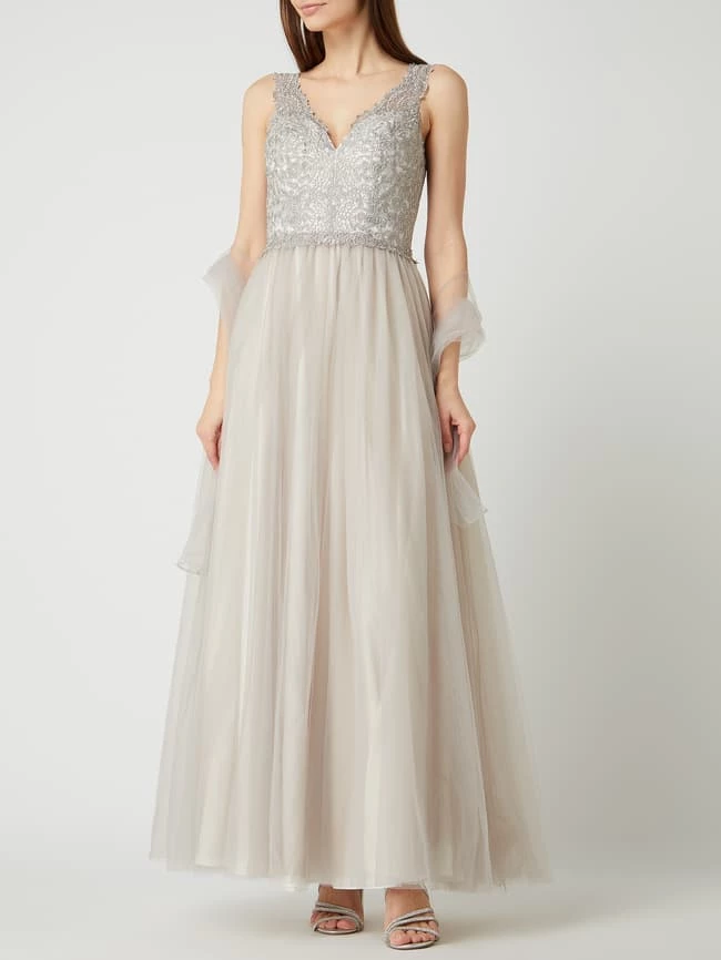 Mascara Abendkleid Aus Tüll - Sand 4 Mascara Abendkleid Aus Tüll - Sand – Bild 4