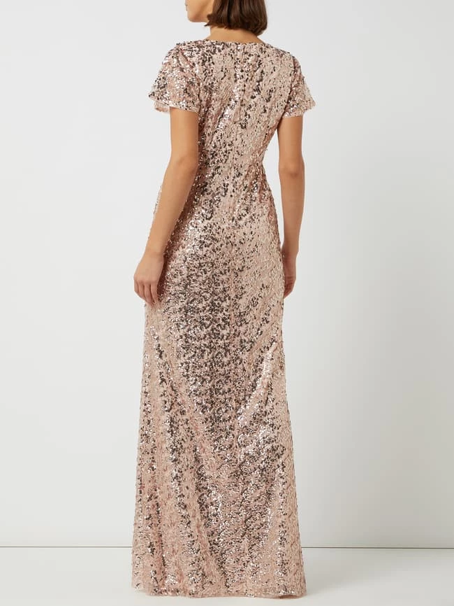 Christian Berg Cocktail Abendkleid Aus Tüll Mit Pailletten - Metallic Rosa Meliert 4 Christian Berg Cocktail Abendkleid Aus Tüll Mit Pailletten - Metallic Rosa Meliert – Bild 4