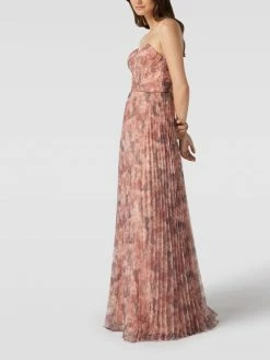 Unique Abendkleid In Maxilänge Mit Floralem Allover-Muster - Koralle