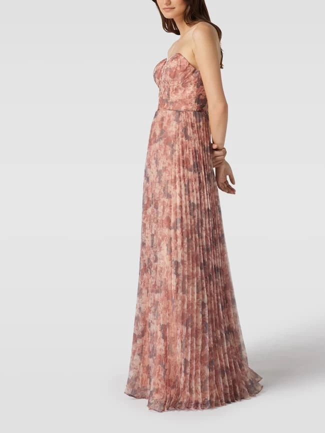 Unique Abendkleid In Maxilänge Mit Floralem Allover-Muster - Koralle 1 Unique Abendkleid In Maxilänge Mit Floralem Allover-Muster - Koralle