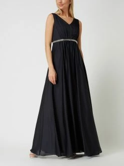 Christian Berg Cocktail Abendkleid Aus Chiffon - Marineblau Meliert