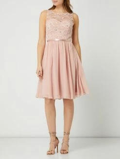 Luxuar Cocktailkleid Aus Floraler Spitze - Altrosa