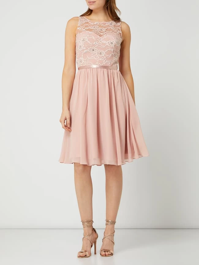 Luxuar Cocktailkleid Aus Floraler Spitze - Altrosa 1 Luxuar Cocktailkleid Aus Floraler Spitze - Altrosa