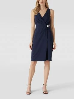 Lauren Ralph Lauren Knielanges Cocktailkleid Mit V-Ausschnitt - Marineblau