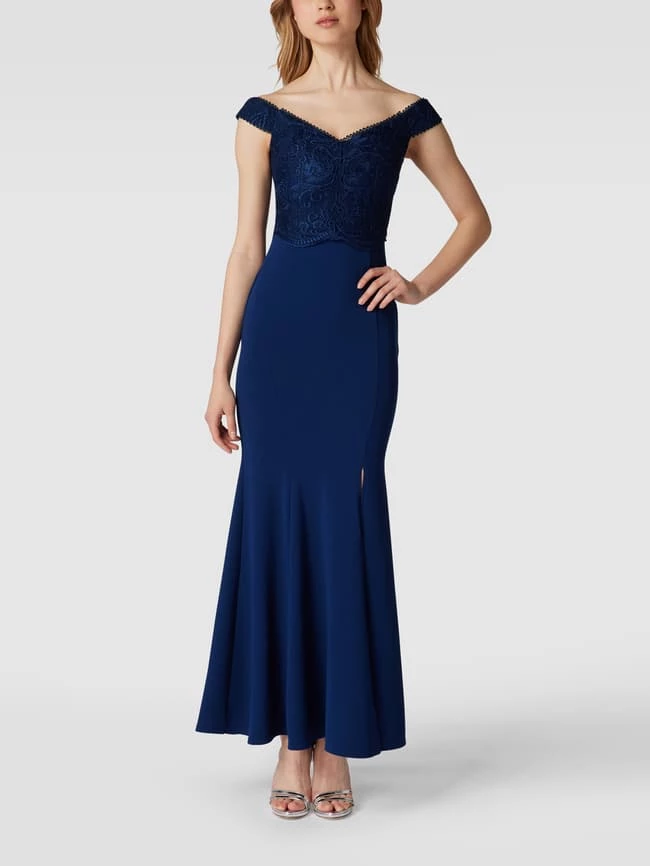 Lipsy Abendkleid Mit Tiefem Gehschlitz - Marineblau 1 Lipsy Abendkleid Mit Tiefem Gehschlitz - Marineblau