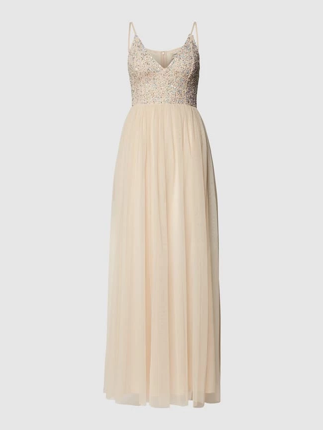 LACE & BEADS Abendkleid Mit Zierperlen Und Pailletten - Beige 2 LACE & BEADS Abendkleid Mit Zierperlen Und Pailletten - Beige – Bild 2