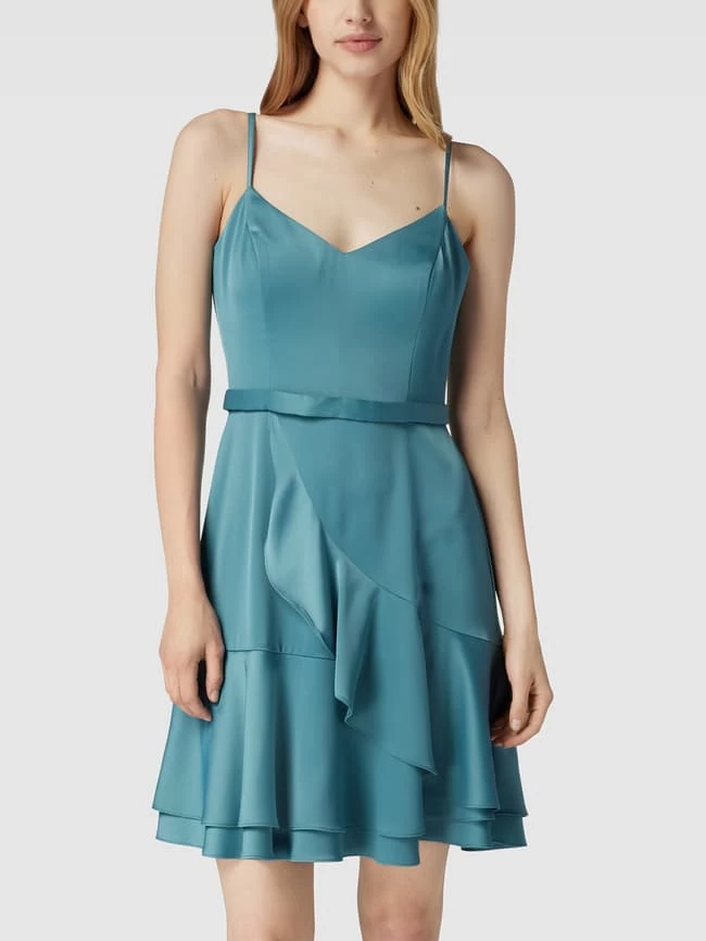 V.M. Cocktailkleid Mit Volantrock - Petrol 4 V.M. Cocktailkleid Mit Volantrock - Petrol – Bild 4