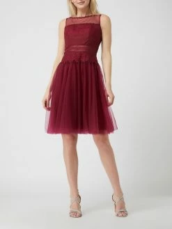 Luxuar Cocktailkleid Aus Tüll - Dunkelrot