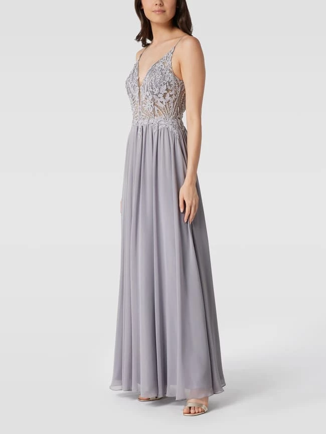 Laona Abendkleid Mit Ziersteinbesatz - Silber 4 Laona Abendkleid Mit Ziersteinbesatz - Silber – Bild 4