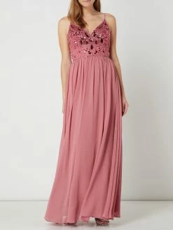 Mascara Abendkleid Aus Mesh Und Chiffon - Altrosa