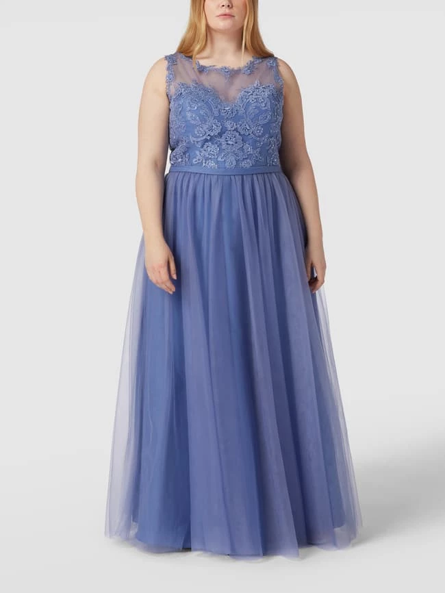 Mascara Abendkleid Mit Ziersteinbesatz - Bleu 1 Mascara Abendkleid Mit Ziersteinbesatz - Bleu