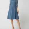 Vera Mont Cocktailkleid Aus Spitze Und Chiffon - Rauchblau