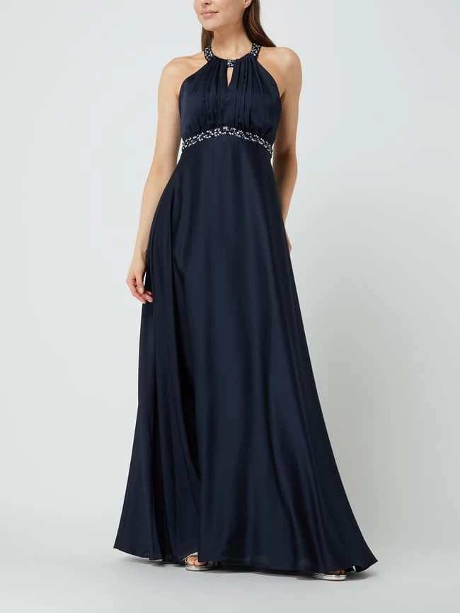 Jake*s Cocktail Abendkleid Mit Pailletten - Marineblau Meliert 1 Jake*s Cocktail Abendkleid Mit Pailletten - Marineblau Meliert