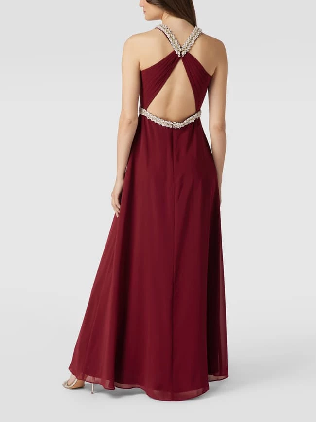 V.M. Abendkleid In Maxilänge Mit Strasssteinbesatz - Kirschrot 5 V.M. Abendkleid In Maxilänge Mit Strasssteinbesatz - Kirschrot – Bild 5