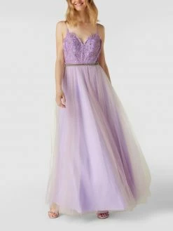 Mascara Abendkleid Mit Floralen Stickereien - Flieder