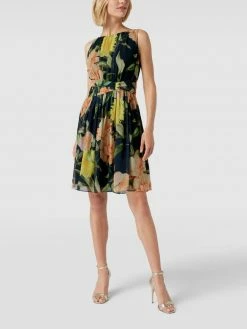 Swing Cocktailkleid Mit Floralem Allover-Muster - Dunkelblau