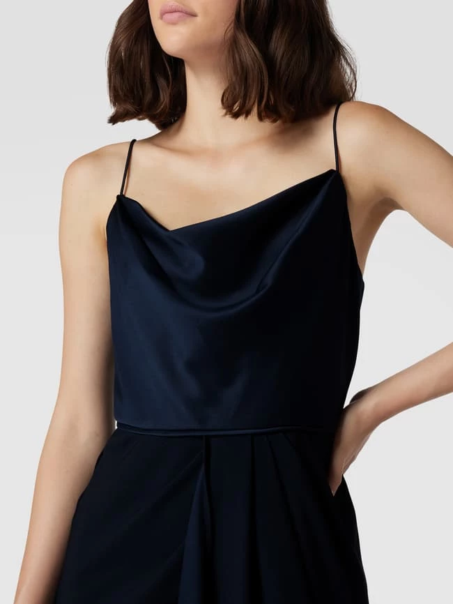 Adrianna Papell Abendkleid Mit Wasserfall-Ausschnitt - Dunkelblau 3 Adrianna Papell Abendkleid Mit Wasserfall-Ausschnitt - Dunkelblau – Bild 3