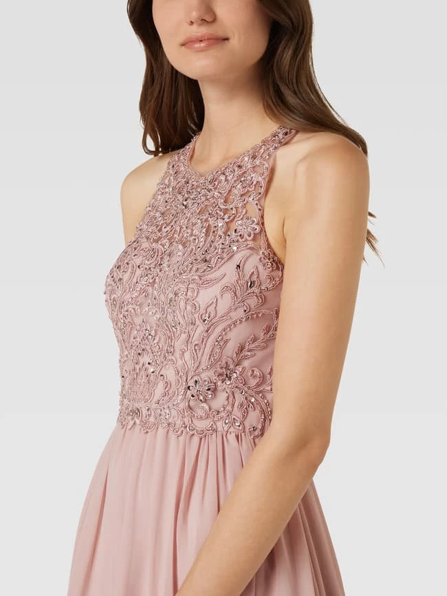 Laona Abendkleid Mit Floralen Stickereien Und Zierbesatz - Altrosa 3 Laona Abendkleid Mit Floralen Stickereien Und Zierbesatz - Altrosa – Bild 3