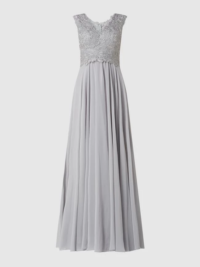 Luxuar Abendkleid Mit Ziersteinen - Mittelgrau 2 Luxuar Abendkleid Mit Ziersteinen - Mittelgrau – Bild 2