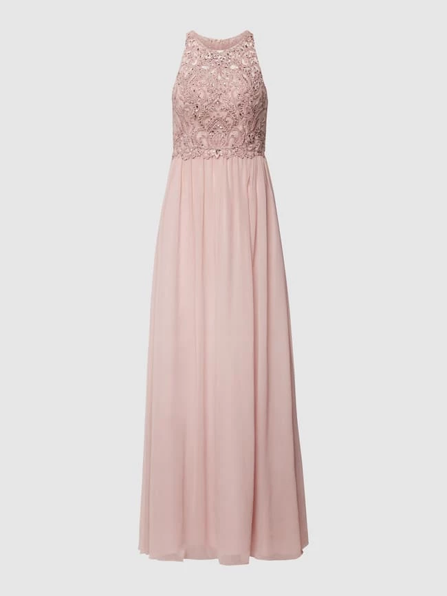 Laona Abendkleid Mit Floralen Stickereien Und Zierbesatz - Altrosa 2 Laona Abendkleid Mit Floralen Stickereien Und Zierbesatz - Altrosa – Bild 2