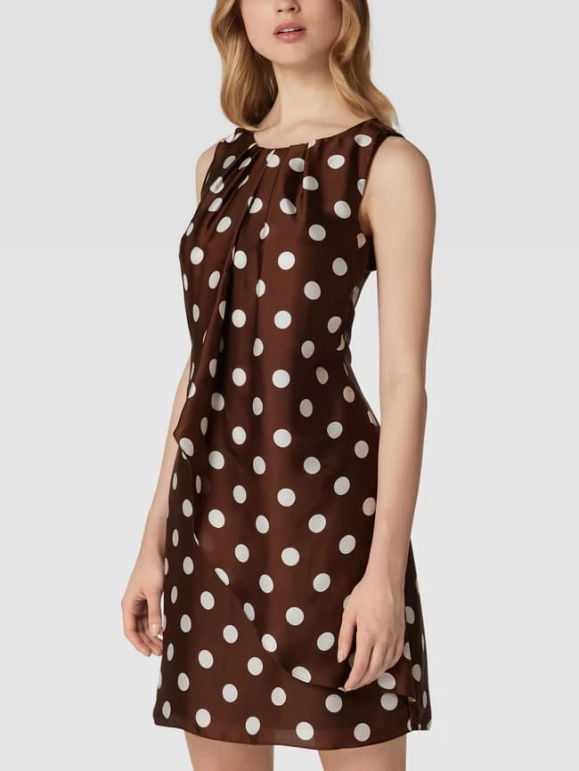 Swing Cocktailkleid Mit Polka Dots - Schokobraun 4 Swing Cocktailkleid Mit Polka Dots - Schokobraun – Bild 4