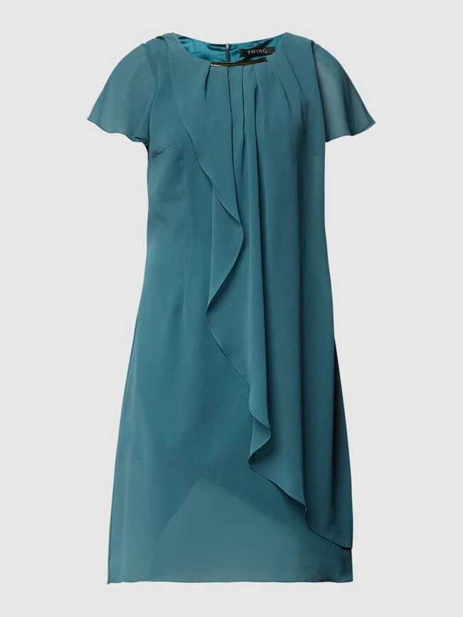 Swing Cocktailkleid Mit Volants - Petrol 2 Swing Cocktailkleid Mit Volants - Petrol – Bild 2