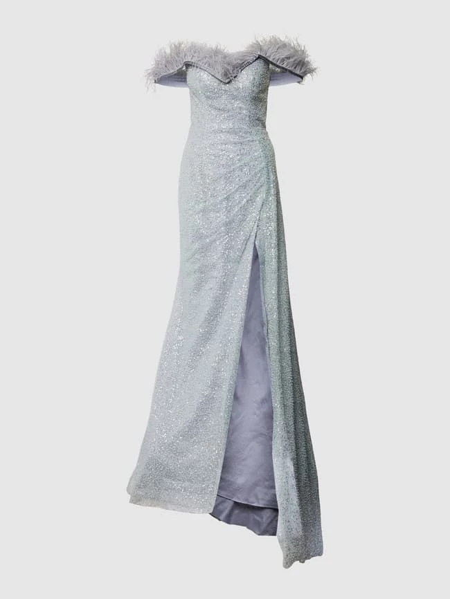 Luxuar Abendkleid Mit Paillettenbesatz - Rauchblau 2 Luxuar Abendkleid Mit Paillettenbesatz - Rauchblau – Bild 2
