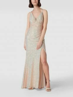 Mascara Abendkleid Mit Pailletten - Metallic Beige