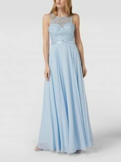 Luxuar Abendkleid Mit Zierbesatz - Hellblau