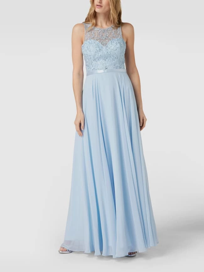 Luxuar Abendkleid Mit Zierbesatz - Hellblau 1 Luxuar Abendkleid Mit Zierbesatz - Hellblau